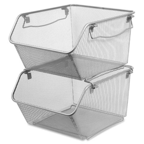 metal mesh large storage box|stackable metal storage bins.